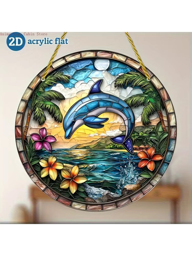 Potdemiel Suncatcher Rundes Acryl-Anhänger mit Tier-Motiv in Mehrfarbig, Durchmesser: 20 cm - Bild 4