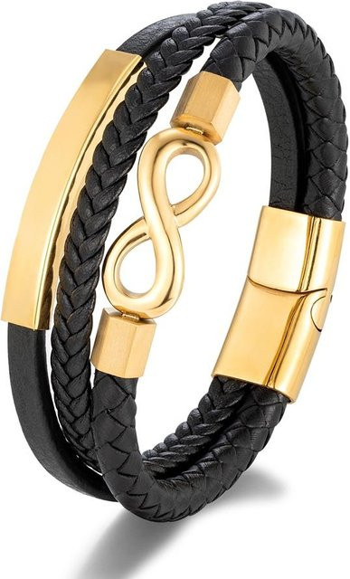 YULIN Armband, Edelstahl, Schwarz, Herren, 23cm - Bild 1