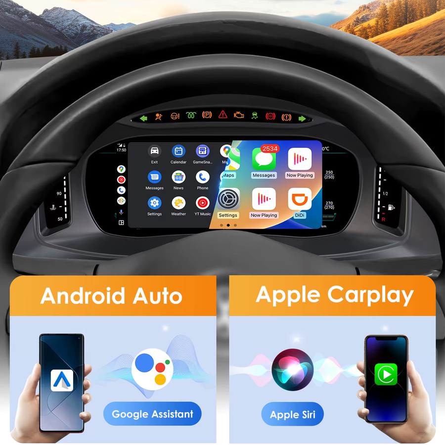 Hizpo Digitales Armaturenbrett für Volkswagen Multivan T5 2008 - 2015 mit HDMI, Carplay und Android Auto in Schwarz - Bild 3