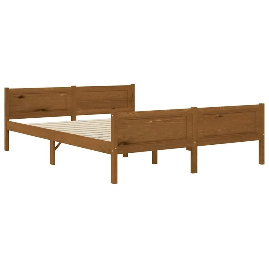 vidaXL Massivholzbett aus Kiefer in Honigbraun, B/T/H: 160 x 200 x 166 cm - Bild 2