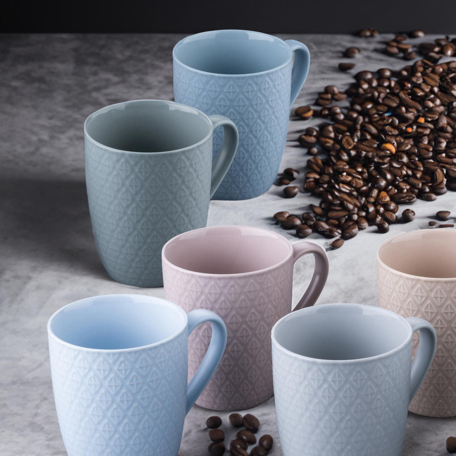Stanley Rogers Tassen Set aus Keramik, bunt, 6er Set, 340 ml pro Tasse - Bild 2