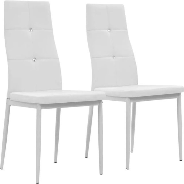 Set aus 2 vidaXL Esszimmerstühlen in Weiß aus Kunstleder im modernen Design - Bild 1