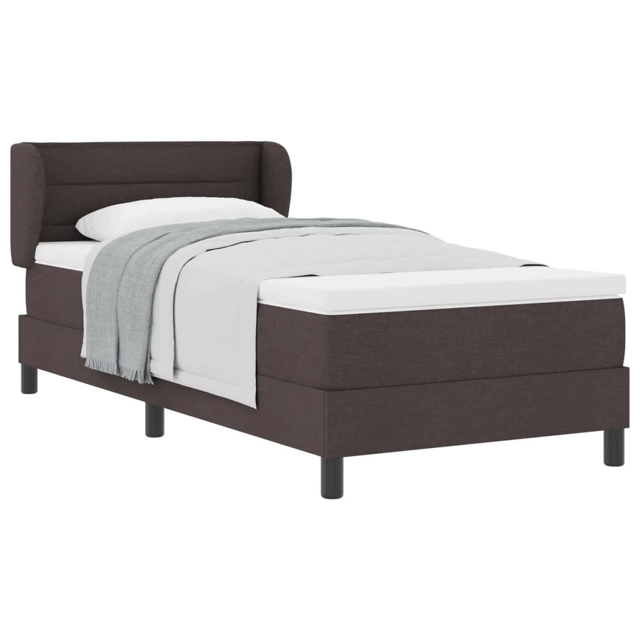 vidaXL Boxspringbett mit Matratze und Taschenfederkern in Dunkelbraun, B/T/H: 90 x 200 x 140 cm - Bild 2