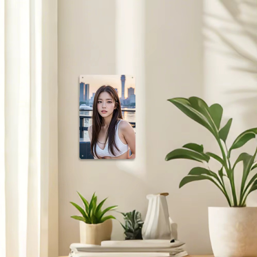 HELLOYOUNG City Morning Light Metall-Wandkunstschild in Weiß, B: 20,3 cm, H: 30,5 cm - Bild 5