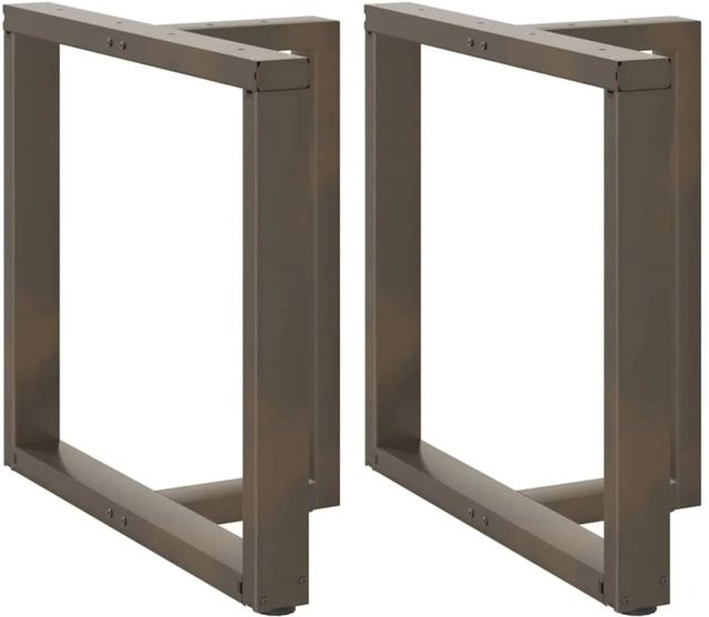 vidaXL Esstischbeine T-Form aus Stahl, 2 Stück, Naturstahl, B/T/H: 80 x 35 x 72-73 cm - Bild 1