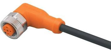 ifm electronic Anschlussleitung EVC524 mit Buchse, gewinkelt, orange, 5-polig, Länge: 0,6 m - Bild 1