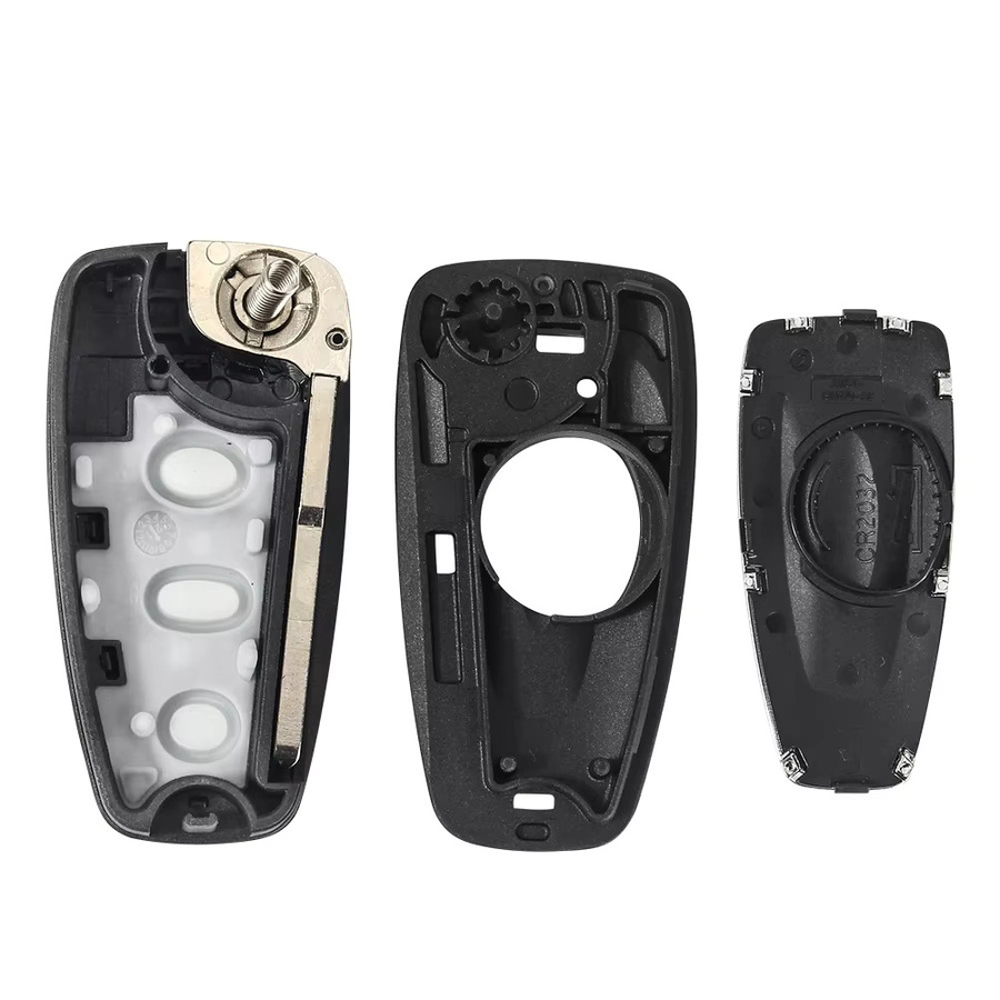 KEYYOU 10er Set Original Auto Schlüsselhülle für Ford Focus Fiesta Galaxy Mondeo Grand C-Max S-Max Transit Tourneo Custom Ranger in Schwarz - Bild 2