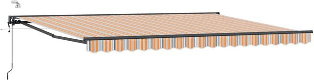 vidaXL Elektrische Ausziehbare Markise mit Semi-Cassette aus Polyester, B: 5 m, T: 3,5 m - Bild 1