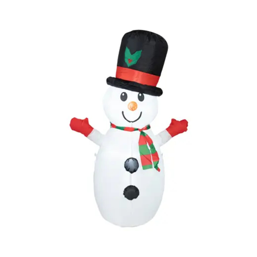 LUMINEO Aufblasbare Weihnachts-Dekorationsfigur in Weiß mit 2 LEDs, Höhe: 120 cm, Breite: 50 cm, Tiefe: 78 cm - Bild 2