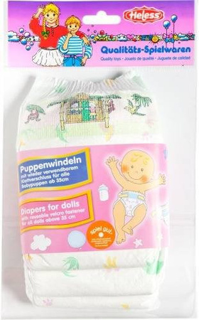 No Name Puppen-Höschenwindeln 3 Stück, Größe für 35 - 50 cm