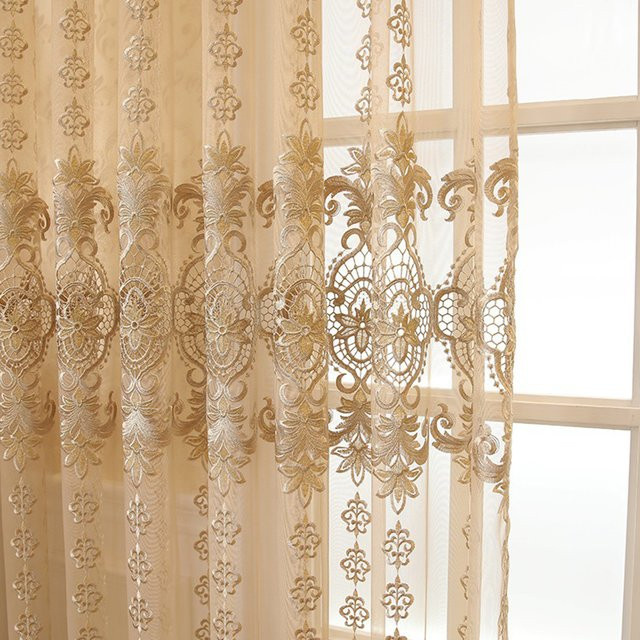 NAPEARL Blumen-Tüll-Vorhang in Weiß, luxuriöser transparenter Fenster- und Balkonvorhang für dein Wohnzimmer - Bild 1