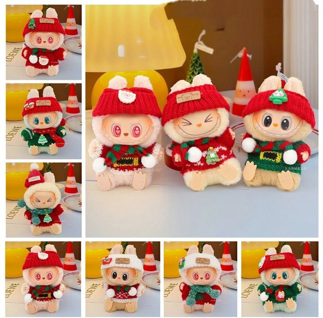 Adoowoo Labubu Weihnachtspullover-Set, rote Kleidung, Zubehör - Bild 1