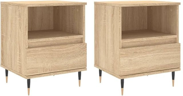 vidaXL Nachttische 2er Set Sonoma-Eiche modern B/T/H: 40 x 35 x 50 cm - Bild 1