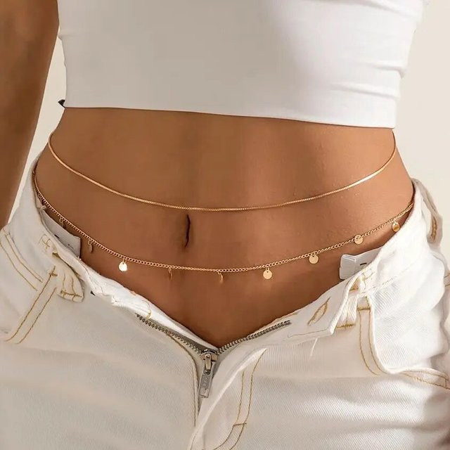 Bauchketten 2-teiliger Satz, Gold, Damen - Bild 1