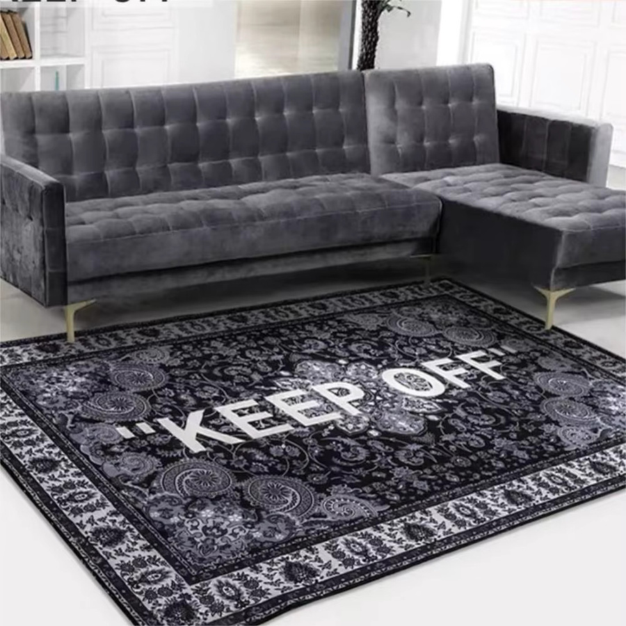 VIKAMA Flanellteppich Modern Oriental Schwarz für Wohnzimmer und Schlafzimmer, Waschbar - Bild 6