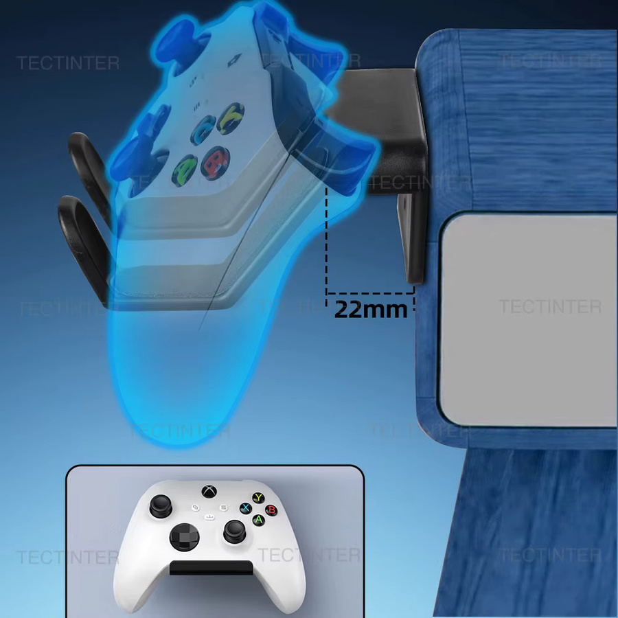 TECTINTER Universal Wandhalterung in Weiß für Controller und Headsets, kompatibel mit PS5, PS4, Switch Pro und Xbox One - Bild 4