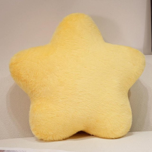Yiran Health & Beauty Sternenkissen aus Plüsch in Gelb, Flauschiges Dekokissen für Sofa und Stuhl - Bild 1