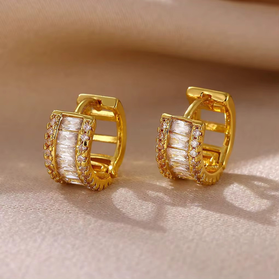 ETCAVCE Creolen, Edelstahl, Gold, Zirkonia, Damen - Bild 2