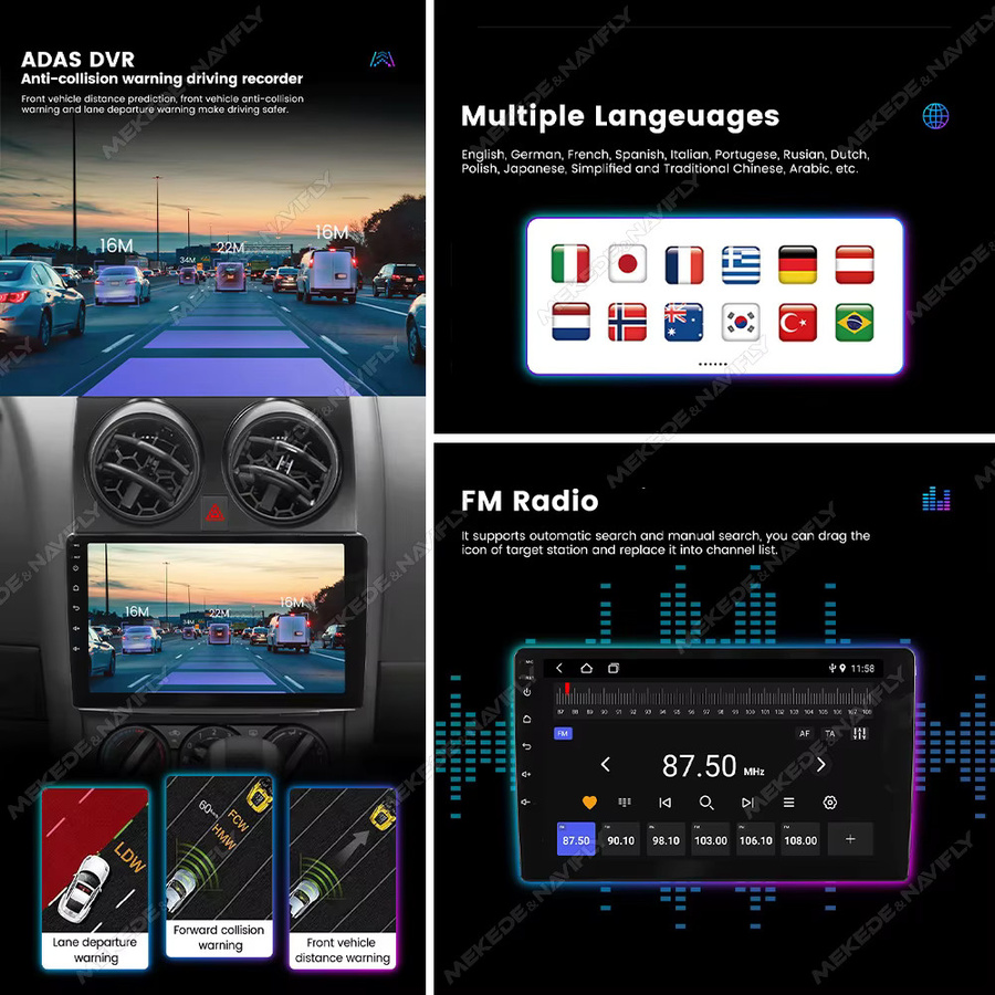 STRONGNAVI Android All-in-One Autoradio für KIA Ray 2011–2017 mit 9 Zoll HD-Bildschirm, GPS-Navigation, WLAN und kabellosem CarPlay in Schwarz - Bild 3