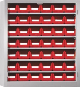 Kappes Ordnungsschrank Mod. 14 aus Stahlblech in Lichtgrau, Wandmontage mit verstellbaren Regalböden, B/H/T: 78,0 x 69,0 x 28,5 cm - Bild 1