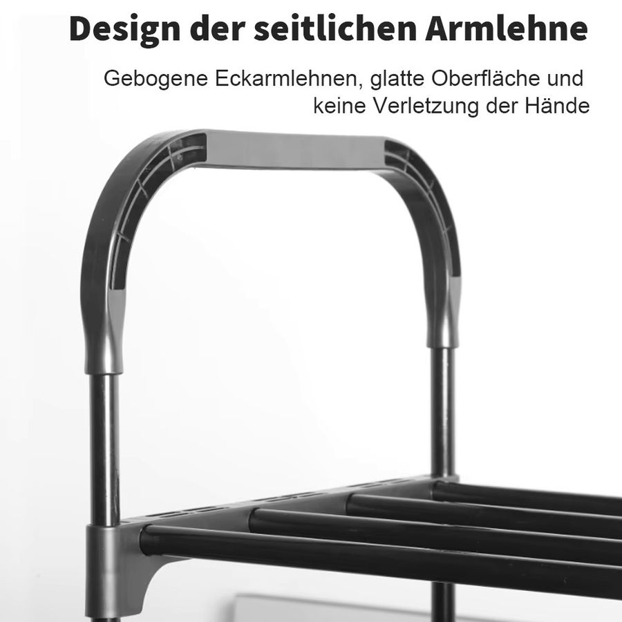LONENESSL Mehrstöckiges Metall-Schuhregal als platzsparender Schuh-Organizer in Schwarz - Bild 4
