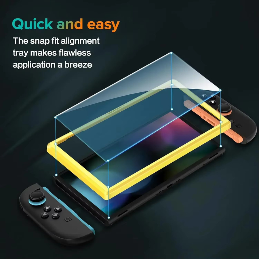 Nintendo Switch 2 Displayschutzfolie aus gehärtetem Glas, transparent, kratzfest und HD-klar - Bild 3