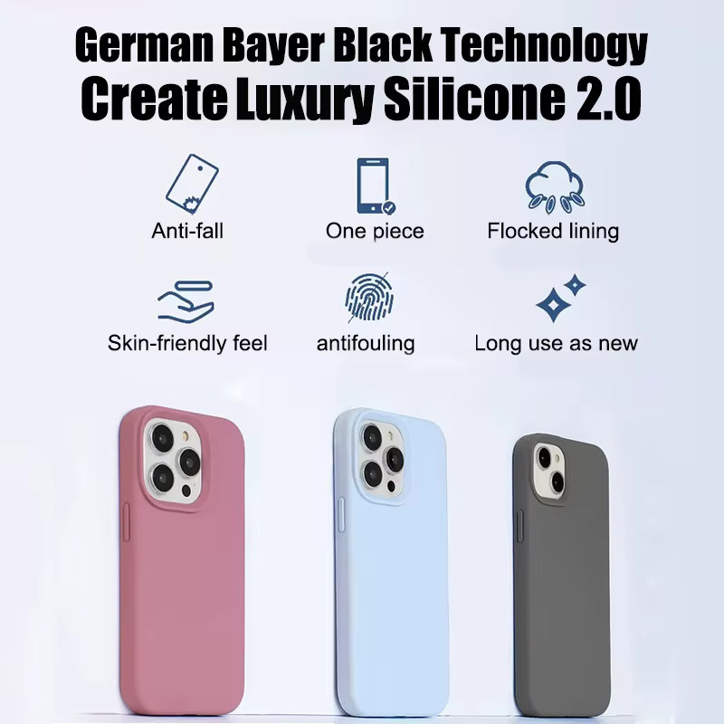 Stoßfeste Flüssigsilikon-Handyhülle für Apple iPhone 11, 12, 13, 14, 15, 16 Pro Max und 15 Plus in Weiß - Bild 4