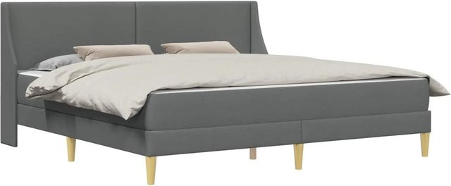 vidaXL Bettgestell mit Matratze in Dunkelgrau, 2-teiliges Set aus Stoff und Holz, B/T/H: 180 x 200 x 184 cm - Bild 1