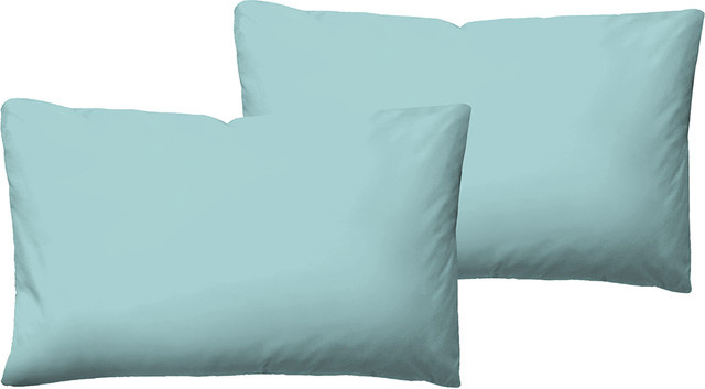 Dreamtex 2er-Set Seersucker Kissenbezüge aus Mikrofaser in Türkis mit Reißverschluss, B/H: 40 x 80 cm - Bild 1