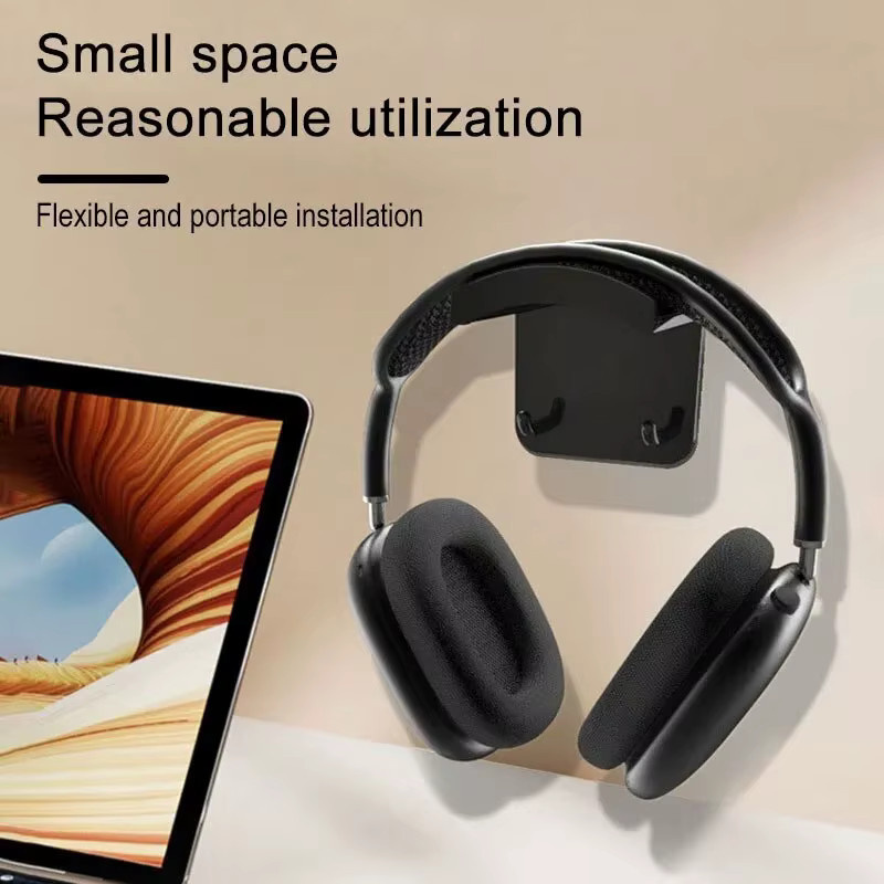 Headset-Haken und Gamepad-Halterung zur Wandmontage unter dem Tisch in Schwarz - Bild 3