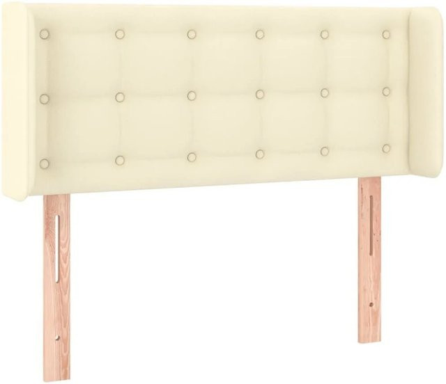 vidaXL Kopfteil mit Ohren in Creme aus Kunstleder, B/T/H: 103 x 16 x 78/88 cm - Bild 1