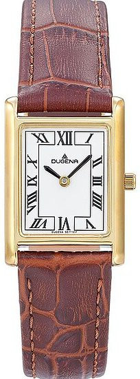 Dugena Armbanduhr, Quarz, Edelstahl, Leder, Weiß, Damen - Bild 1