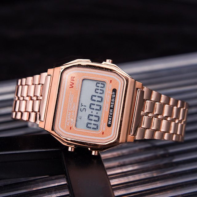 Armbanduhr Digital, Edelstahl, Rose Gold, Unisex - Bild 1