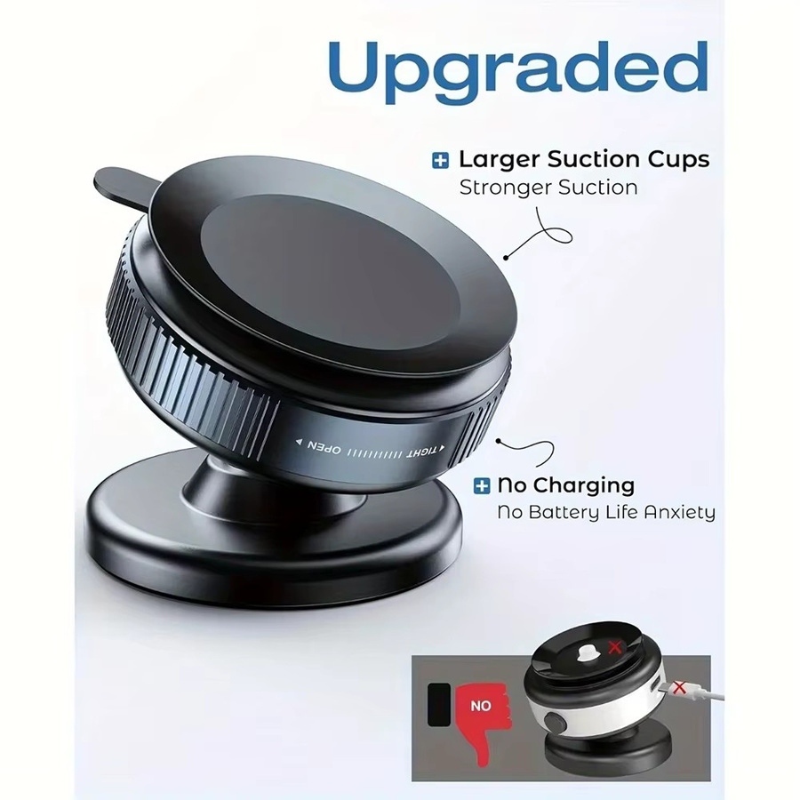 MagSafe Magnetische Auto-Telefonhalterung mit 360 Grad Rotation und Vakuum-Saugnapf in Schwarz - Bild 4