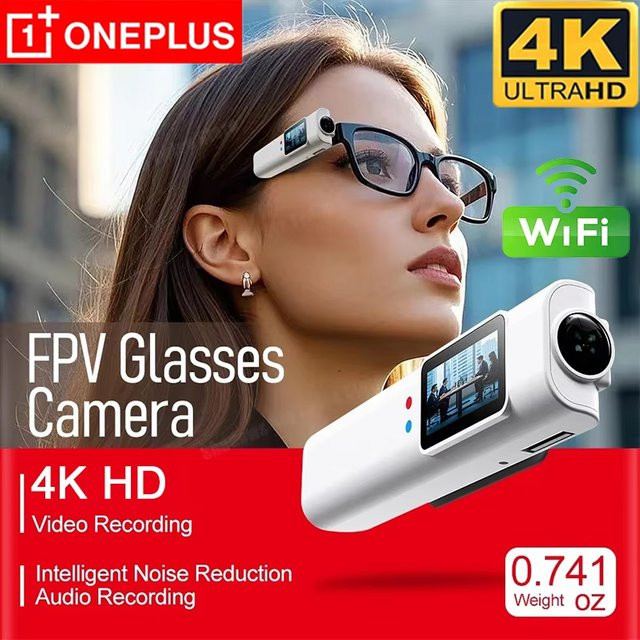 OnePlus Mini 4K FPV-Brille mit WiFi und HD-Mikrokamera für Video- und Tonaufnahmen in Weiß - Bild 1