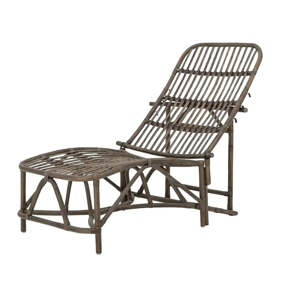 Bloomingville Liegestuhl Dione aus Rattan in Braun, B/T/H: 185 x 100 x 68 cm - Bild 1