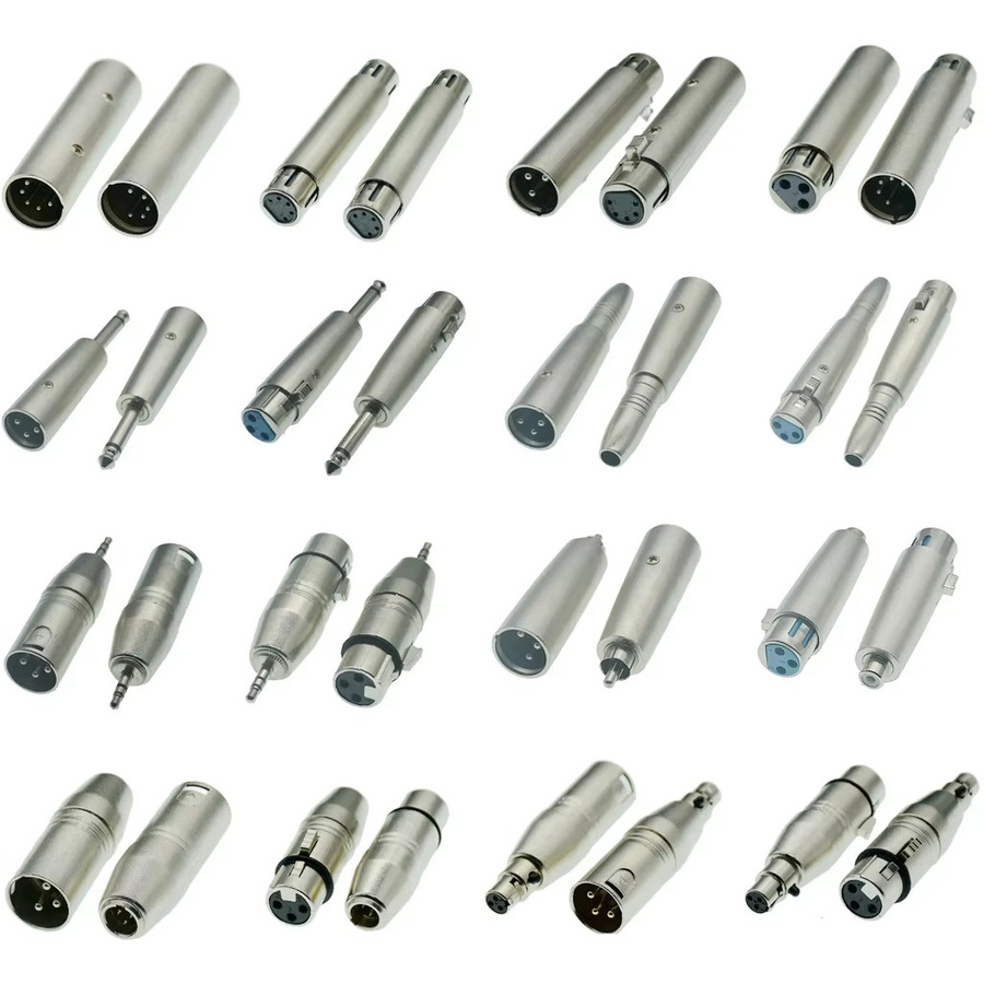 QinMSY Mikrofonadapter XLR 3-Pin weiblich auf 6,35 mm Klinke weiblich und 3,5 mm Klinke männlich, Farbe: Silber - Bild 2