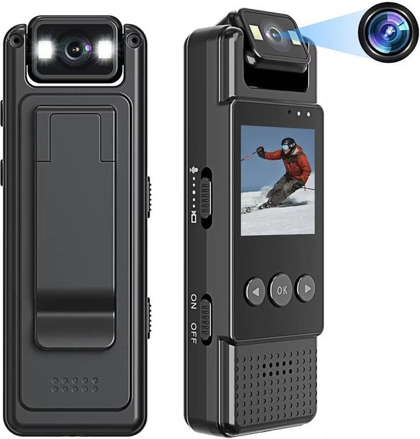 Andoer WiFi Bodycam 1080P Action Camera mit Audio- und Videoaufzeichnung, schwarz - Bild 1