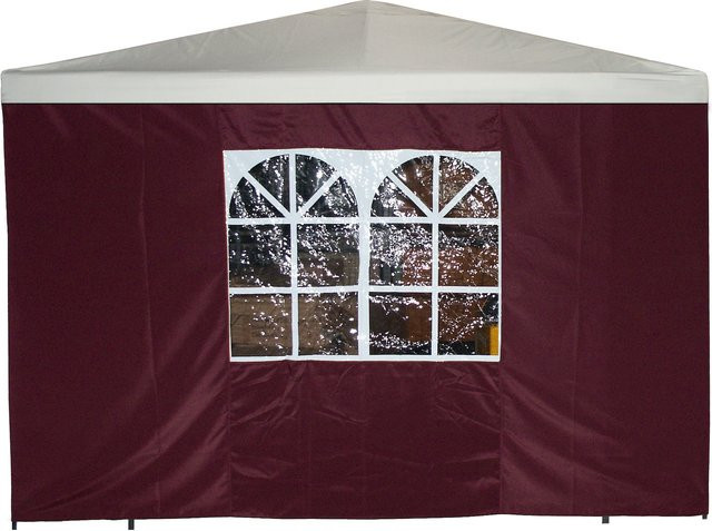 DEGAMO Seitenplane für Pavillon aus Polyester in Rot mit Fenster, B/T: 300 x 190 cm - Bild 1