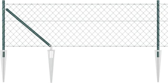 vidaXL Zaunpfosten aus Stahl und PVC in Grün, B/T/H: 4 x 4 x 80 cm - Bild 1