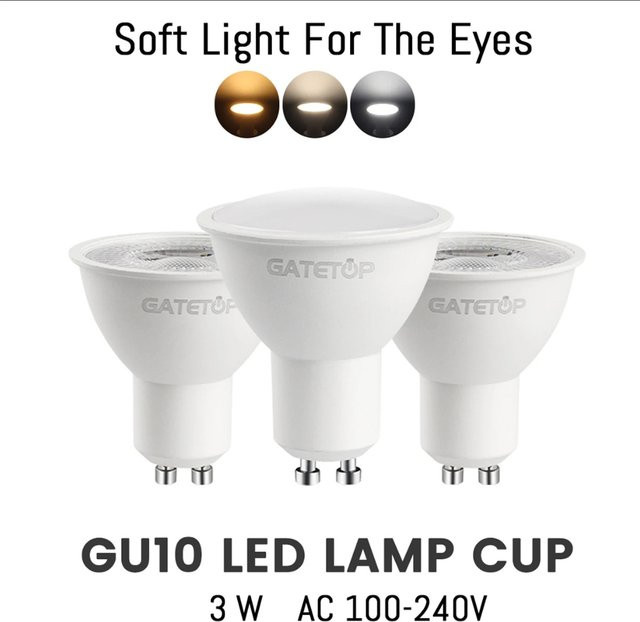 20 Stück LED-Spot GU10 Glühbirnen mit drei Farbtemperaturen, 3 W, Weiß - Bild 1