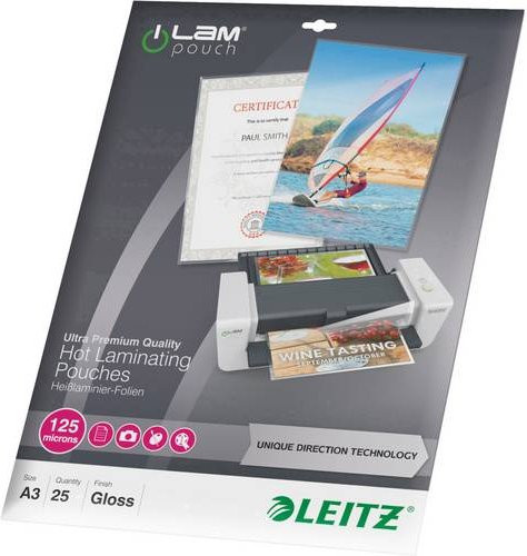 Leitz iLAM Laminierfolie DIN A3 glänzend transparent 25 Stück 125 Micron - Bild 1