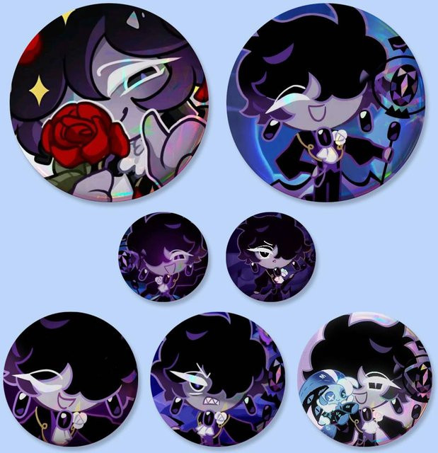 Bilibili Brosche, Schwarze S-Sapphire C-CookieS Abzeichen, Runde Pins - Bild 1