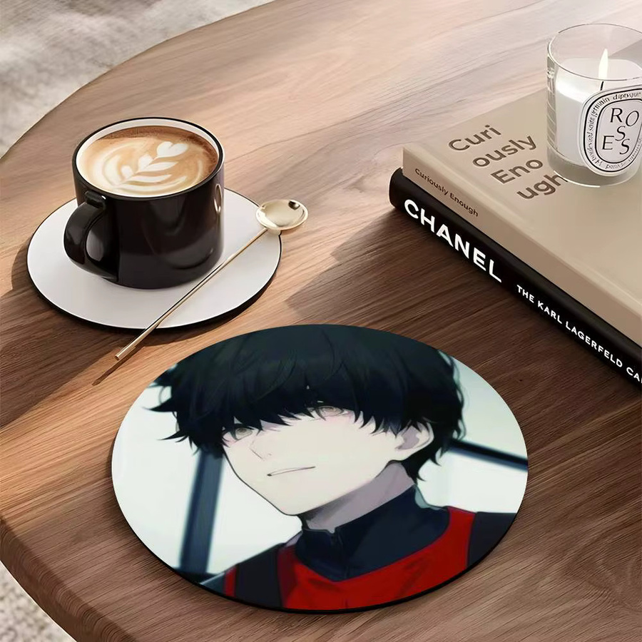 Anime Ikki Niko 2D Holzuntersetzer rund, rutschfest und hitzebeständig, Mehrfarbig - Bild 4