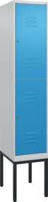 C+P Doppelstock-Spind Classic PLUS mit 1 Abteil, Stahlkonstruktion, Zylinderschloss, Farbe: Lichtblau, H x B x T: 212 x 40 x 50 cm - Bild 1
