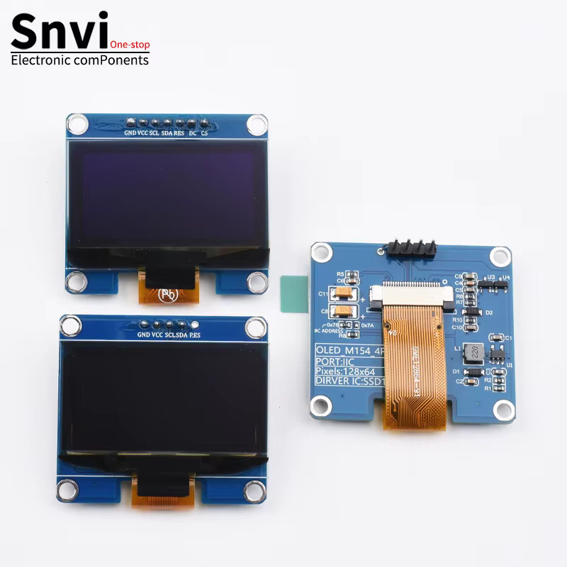 Snvi 1,54 Zoll OLED-Bildschirmmodul SSD1309 in Weiß und Blau mit SPI-Schnittstelle und 128x64 Auflösung - Bild 2