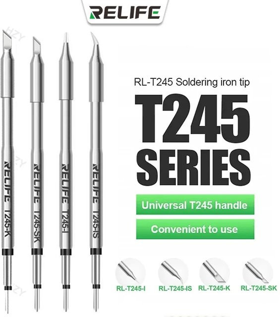 RELIFE RL-T245 Universal C245 Lötkolbenspitze kompatibel mit Xsoldering Sugon GVM und Aixun Lötstationen - Bild 1
