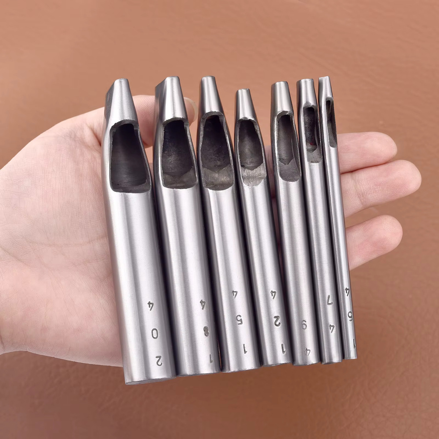 Ovaler Locher aus Stahl für Lederhandwerk in Silber, verschiedene Durchmesser von 1,5 mm bis 20 mm - Bild 2