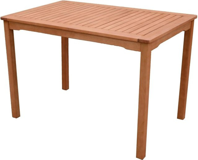 DELUKE Gartentisch RENO aus Eukalyptusholz in Natur Braun, wetterfester Terrassentisch für Garten und Balkon, B/T/H: 110 x 70 x 75 cm - Bild 1