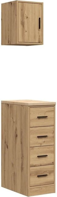 vidaXL Garagenschränke 2er-Set aus Holzwerkstoff in Artisan-Eiche und Kiefernholz, Farbe: Braun - Bild 1
